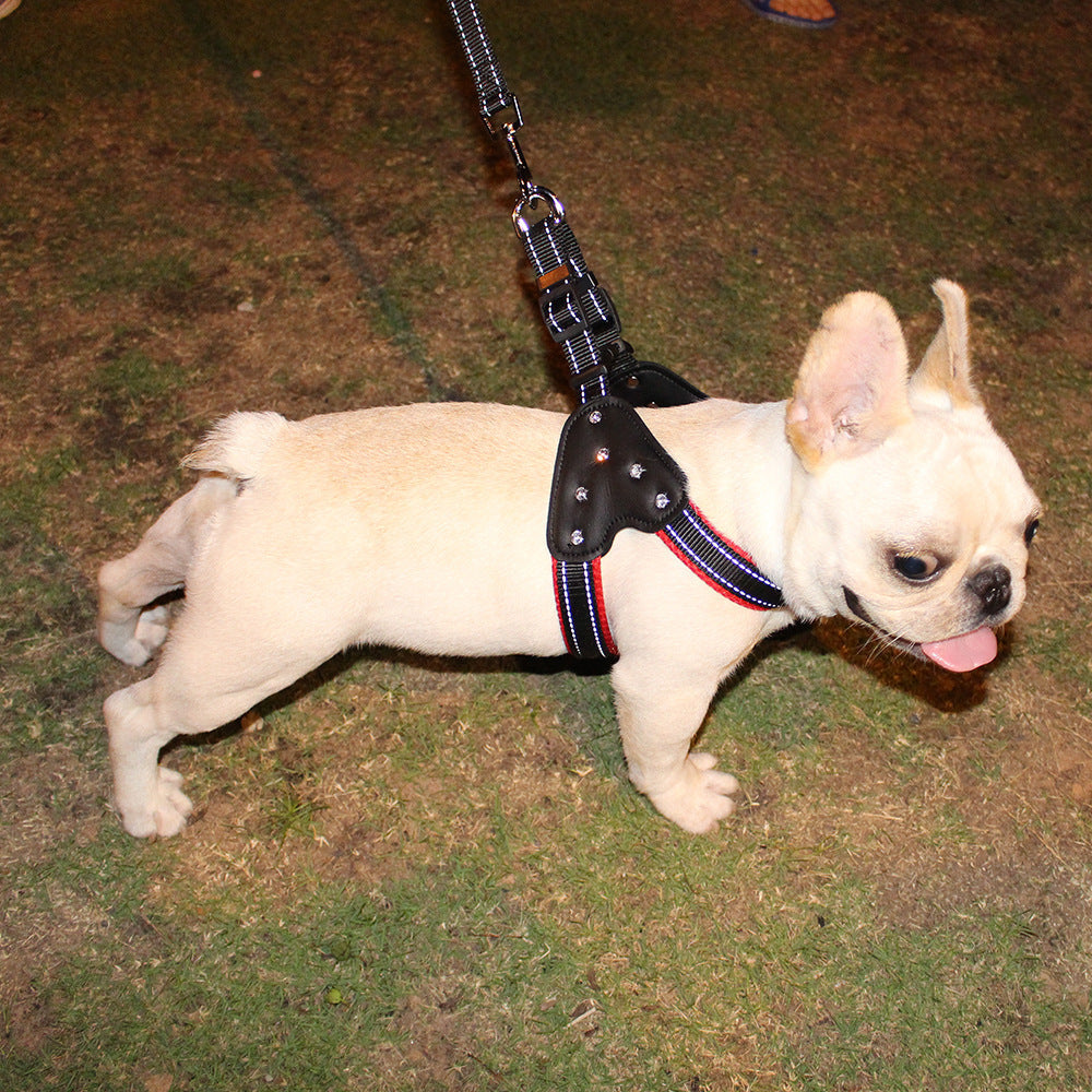 JMT-572298 Reflective Nylon Pet Traction Sleeve with Adjustable Strap - Available in Multiple Colors