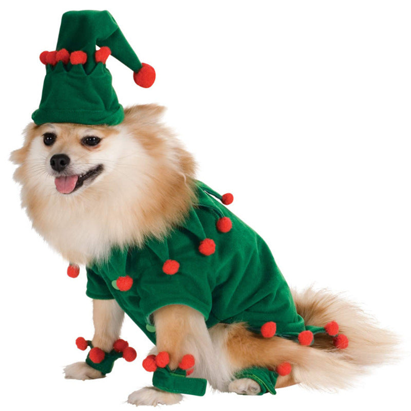 JMT-572426 Adorable Dog and Cat Christmas Cloak for Halloween Disguise - Soft Cloth Transformation Costume