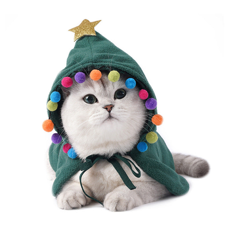 JMT-572426 Adorable Dog and Cat Christmas Cloak for Halloween Disguise - Soft Cloth Transformation Costume