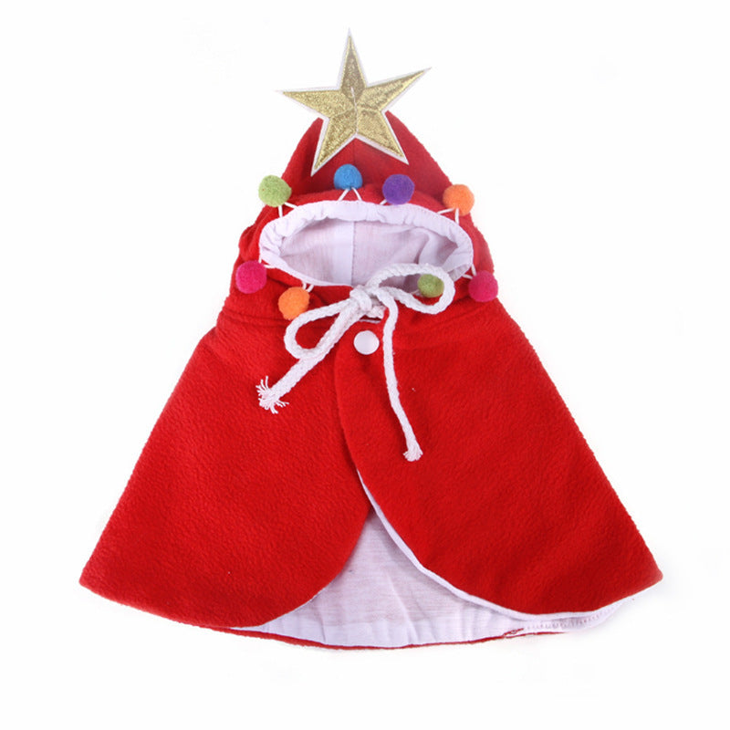 JMT-572426 Adorable Dog and Cat Christmas Cloak for Halloween Disguise - Soft Cloth Transformation Costume