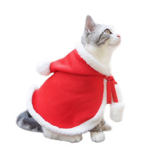 JMT-572426 Adorable Dog and Cat Christmas Cloak for Halloween Disguise - Soft Cloth Transformation Costume