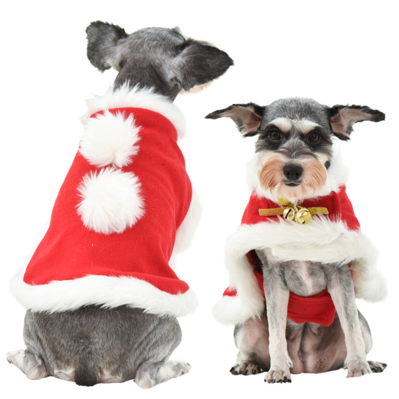JMT-572426 Adorable Dog and Cat Christmas Cloak for Halloween Disguise - Soft Cloth Transformation Costume
