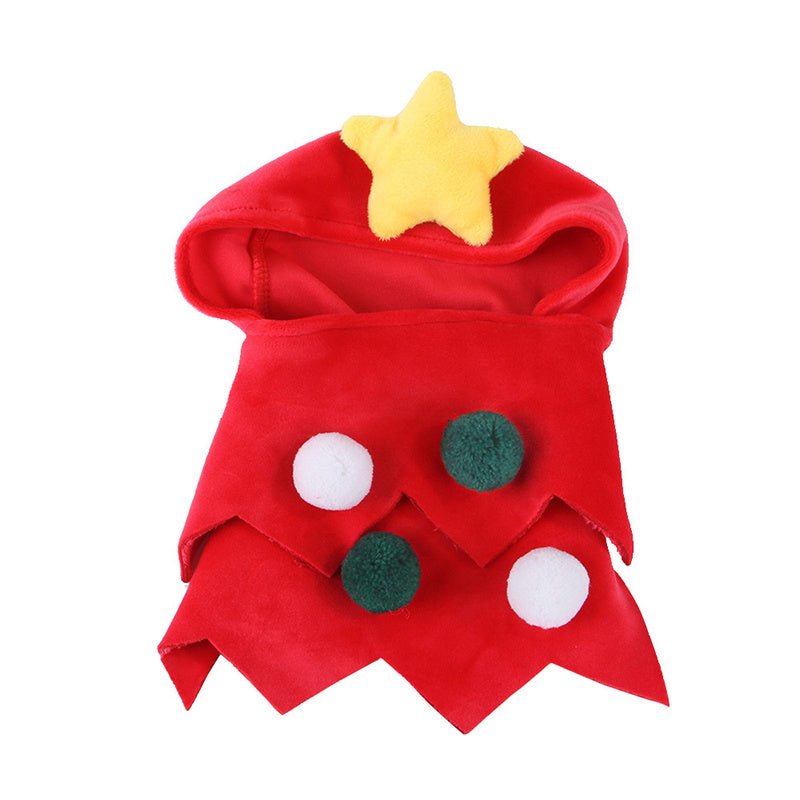 JMT-572426 Adorable Dog and Cat Christmas Cloak for Halloween Disguise - Soft Cloth Transformation Costume