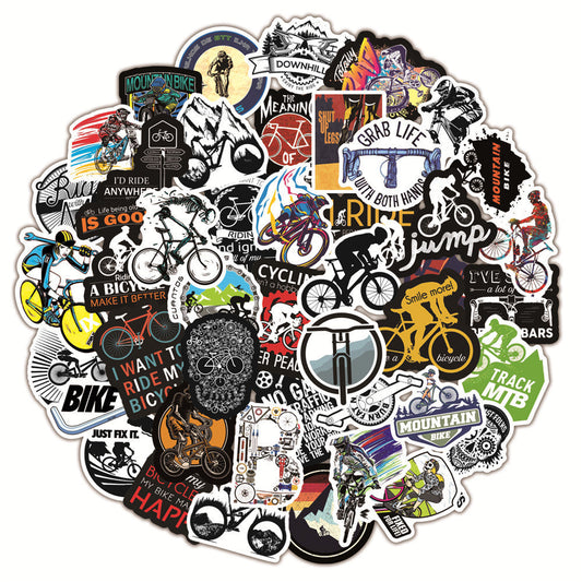 JMT-572426 Bicycle Doodle Stickers - Self-Adhesive Collection of 50 Custom Bicycle Designs