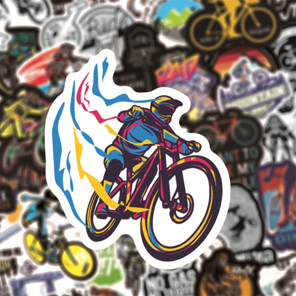 JMT-572426 Bicycle Doodle Stickers - Self-Adhesive Collection of 50 Custom Bicycle Designs