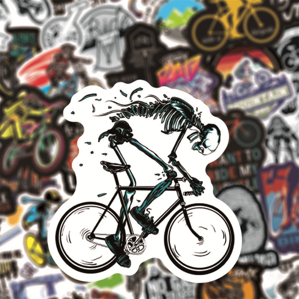 JMT-572426 Bicycle Doodle Stickers - Self-Adhesive Collection of 50 Custom Bicycle Designs
