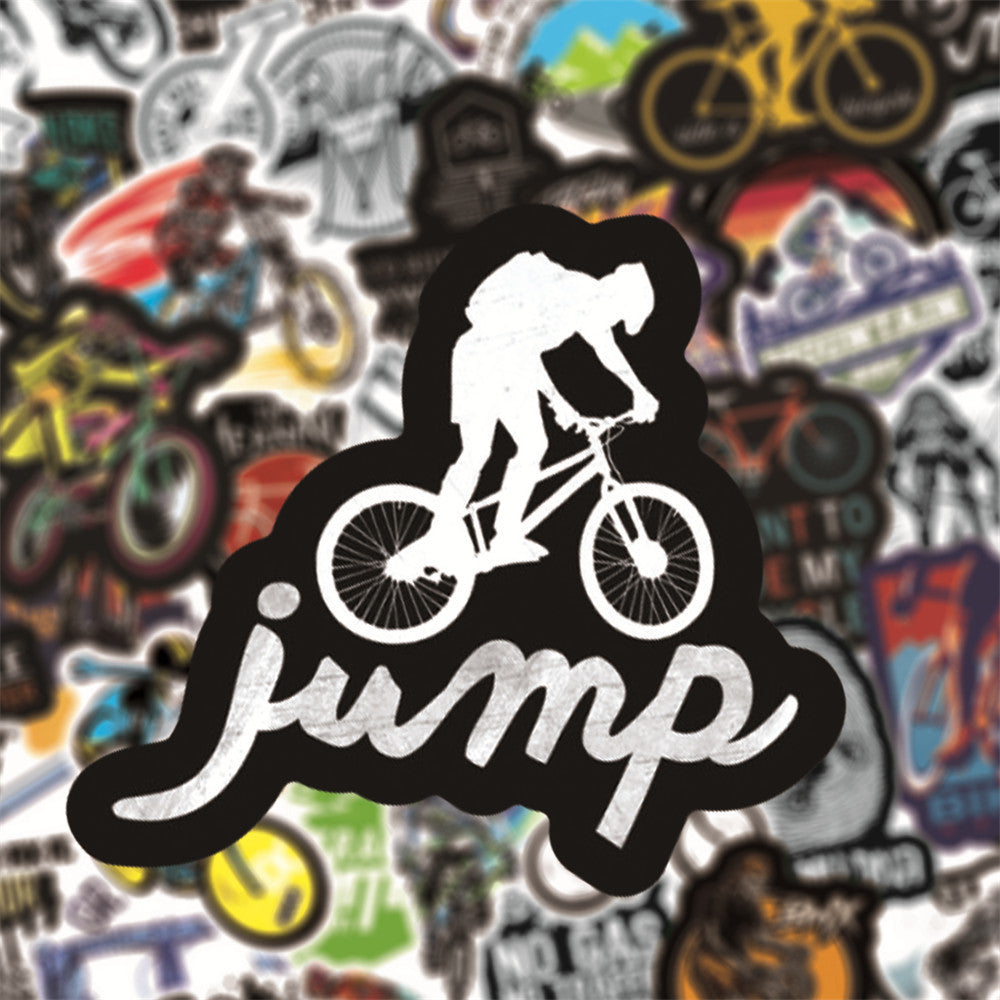 JMT-572426 Bicycle Doodle Stickers - Self-Adhesive Collection of 50 Custom Bicycle Designs
