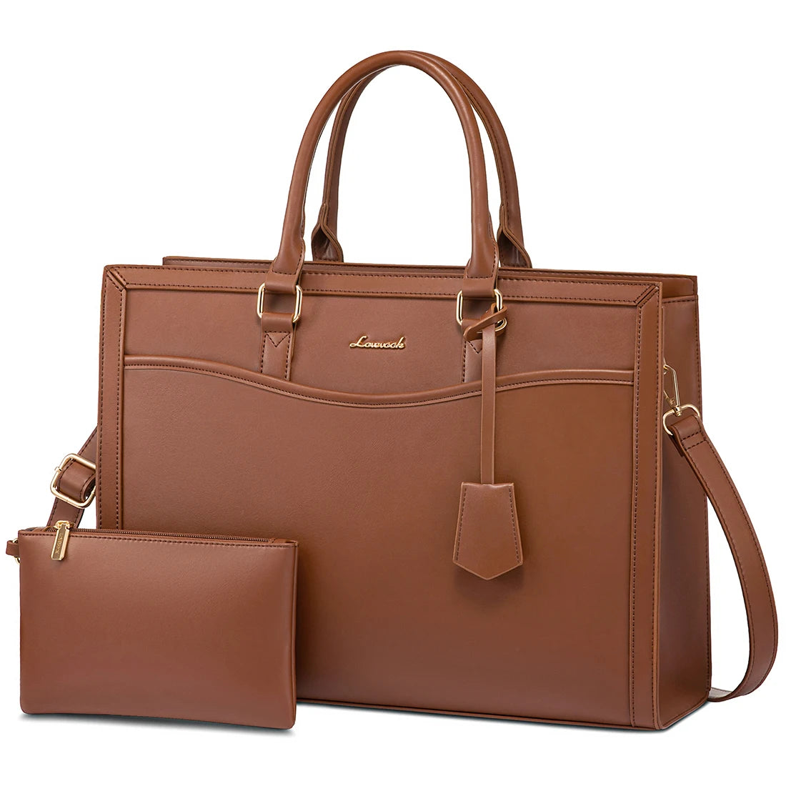 JMT-572682 Designer Waterproof Leather Laptop Tote Bag for Women, Large Capacity Business Briefcase Handbag