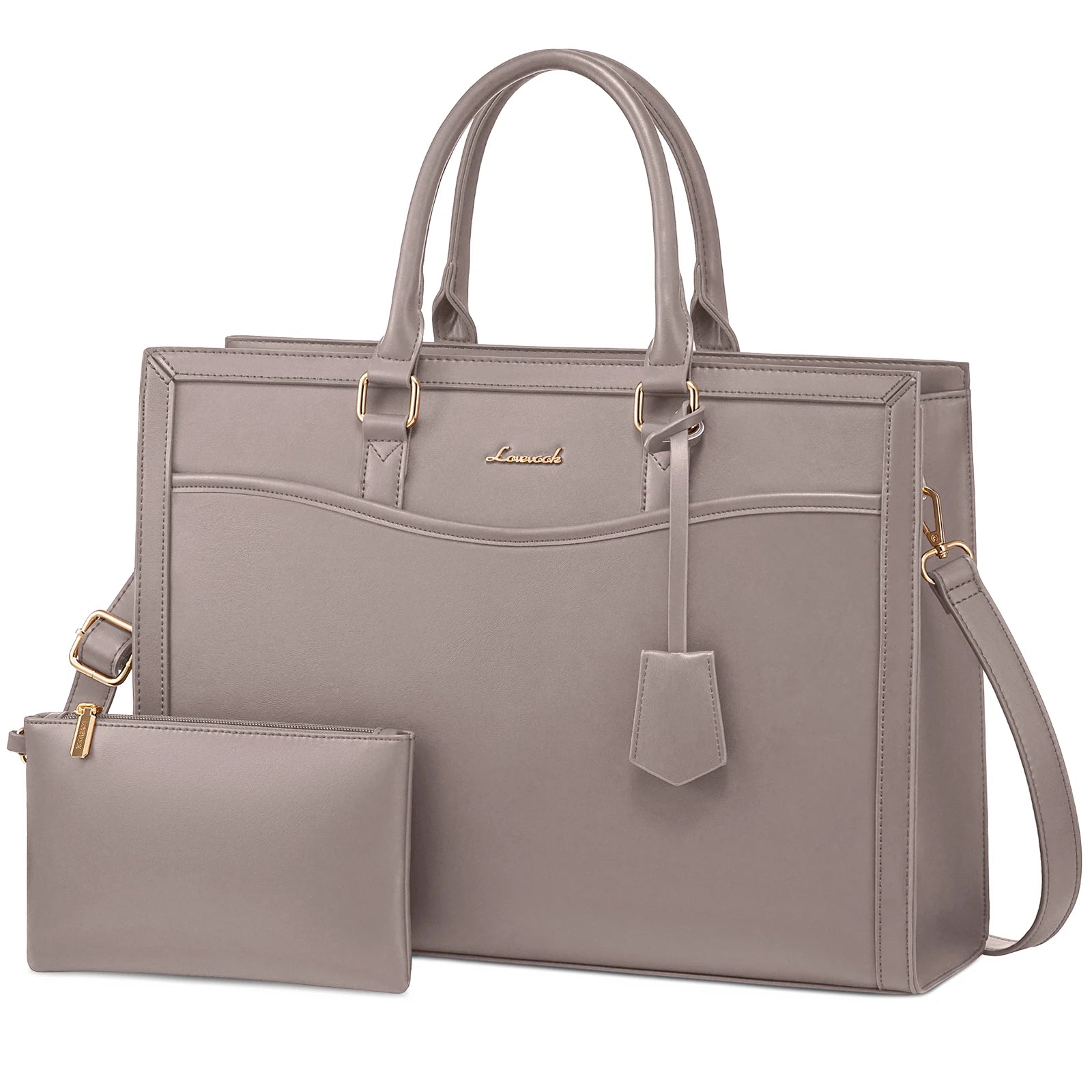 JMT-572682 Designer Waterproof Leather Laptop Tote Bag for Women, Large Capacity Business Briefcase Handbag
