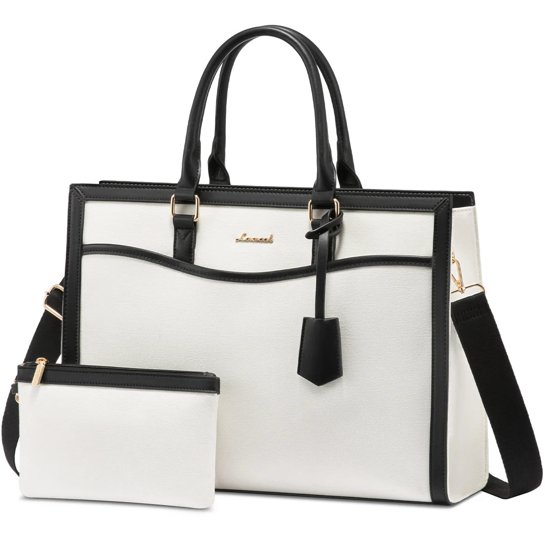 JMT-572682 Designer Waterproof Leather Laptop Tote Bag for Women, Large Capacity Business Briefcase Handbag