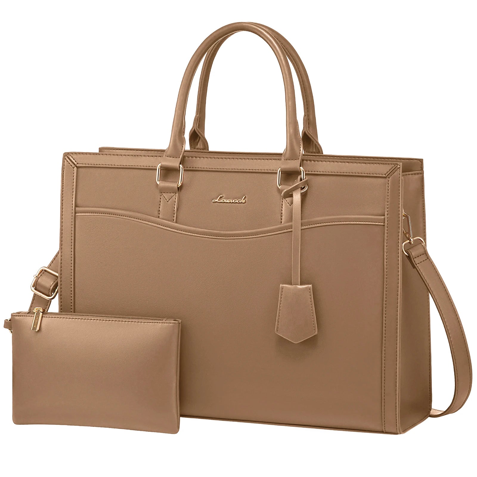 JMT-572682 Designer Waterproof Leather Laptop Tote Bag for Women, Large Capacity Business Briefcase Handbag