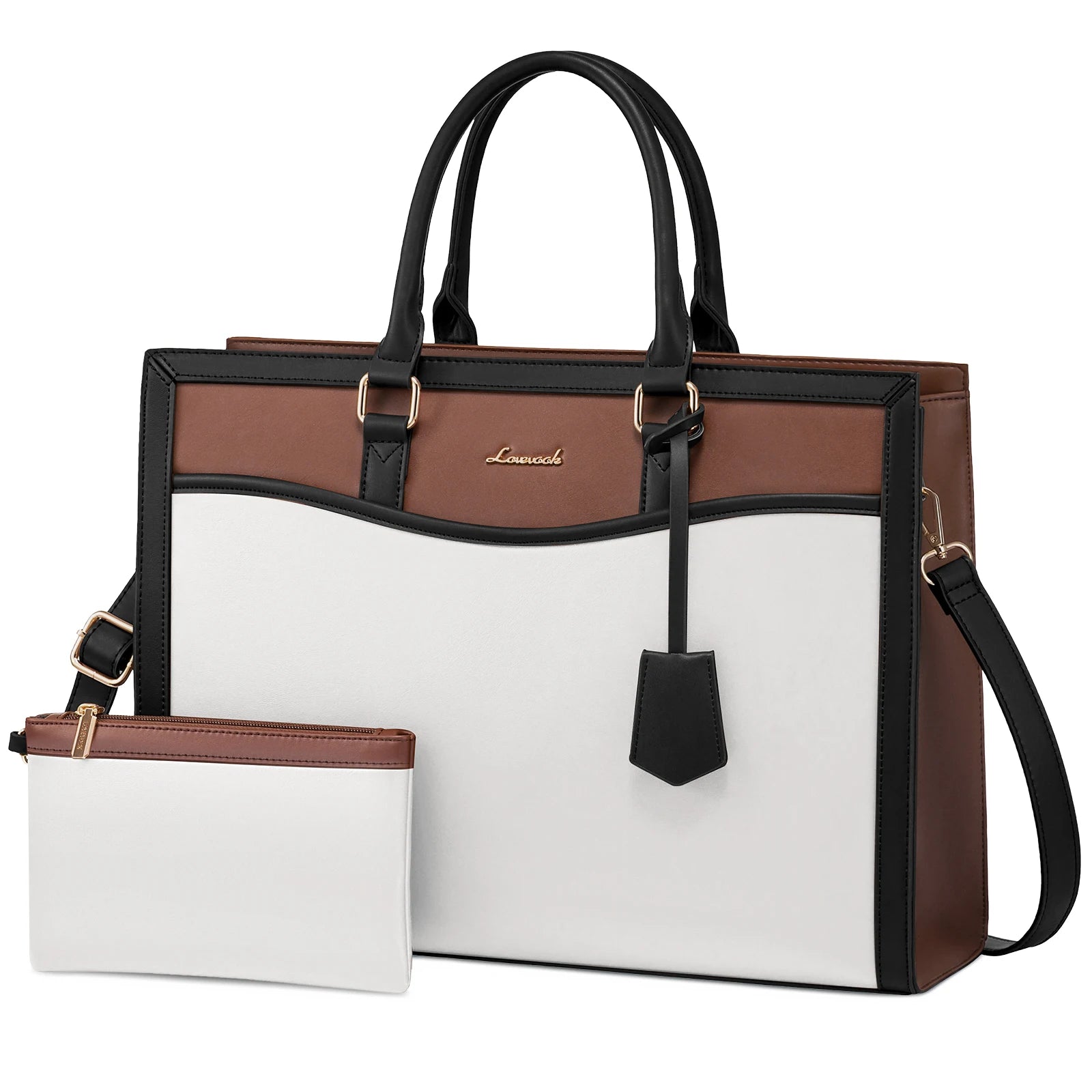 JMT-572682 Designer Waterproof Leather Laptop Tote Bag for Women, Large Capacity Business Briefcase Handbag