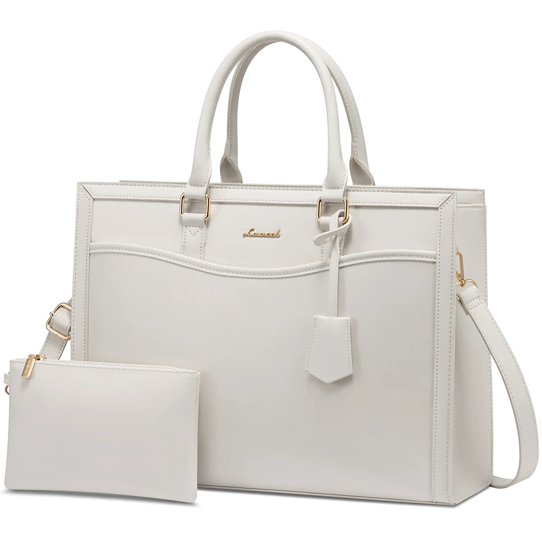 JMT-572682 Designer Waterproof Leather Laptop Tote Bag for Women, Large Capacity Business Briefcase Handbag