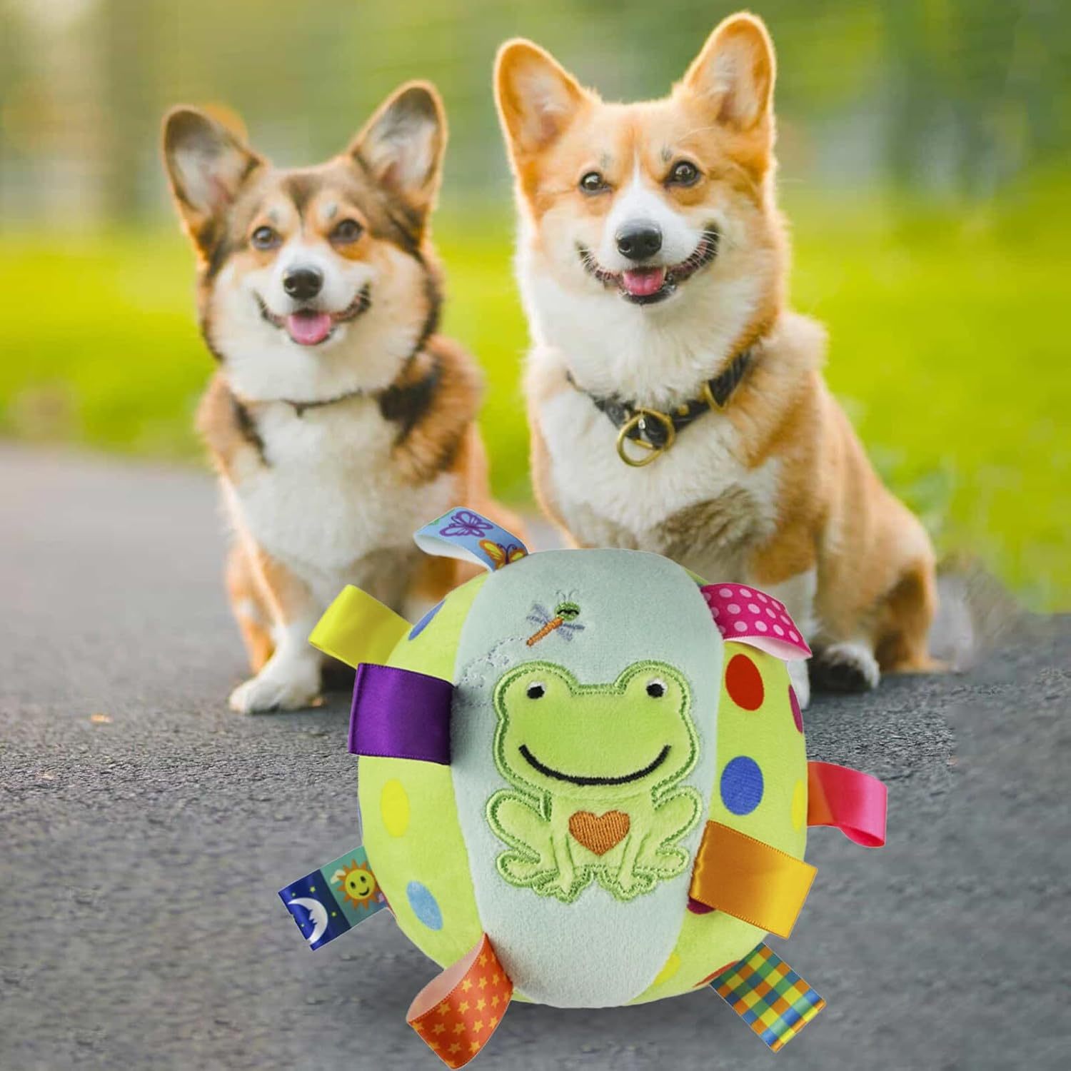 JMT-572938 Interactive Dog Toy with Built-in Chimes and Squeaky Balls for Active Play