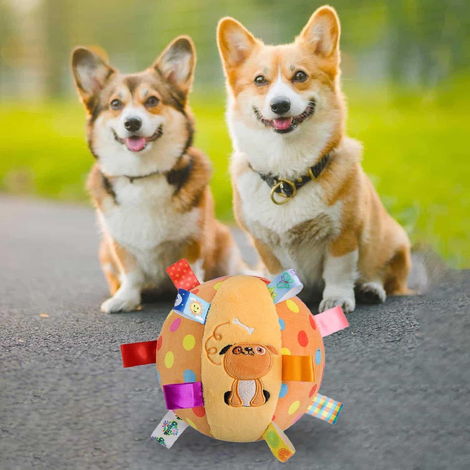 JMT-572938 Interactive Dog Toy with Built-in Chimes and Squeaky Balls for Active Play