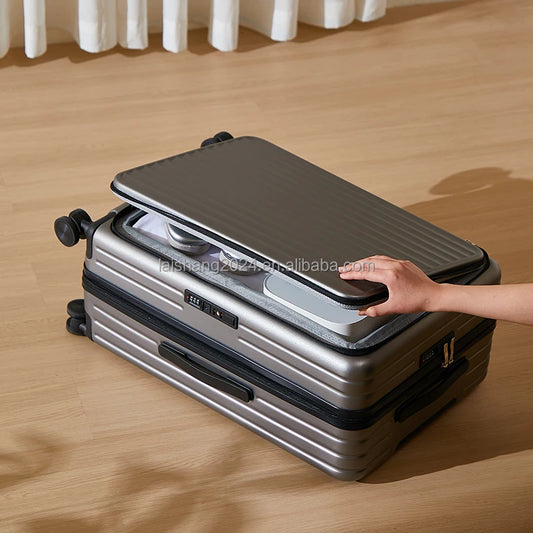 JMT-573002 Open-Top Luggage Trolley Bag with Laptop Compartment - 20, 24, 28 Inch Travel Suitcases on Wheels