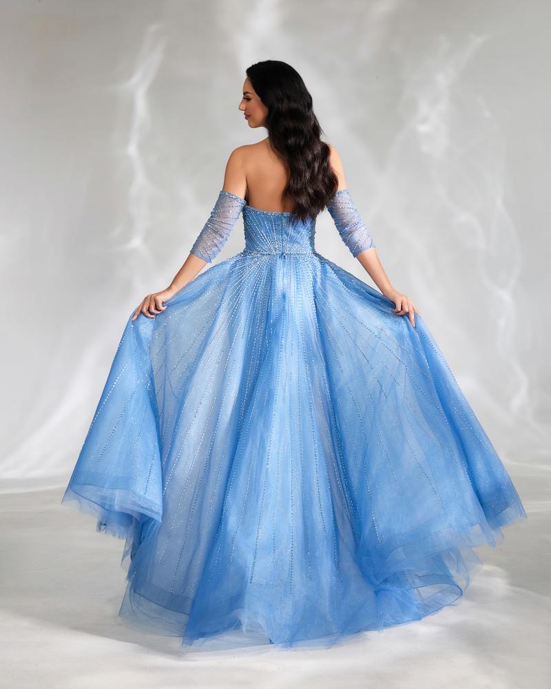 JMT-573194 Elegant Blue Women's Evening Gown - Style SH0111