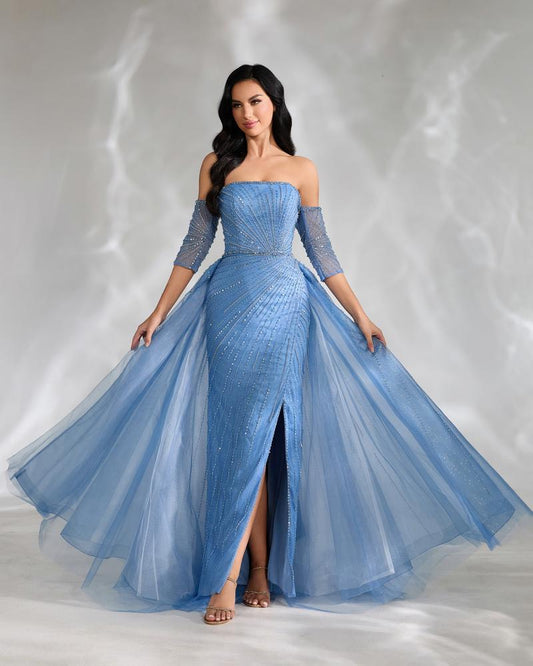 JMT-573194 Elegant Blue Women's Evening Gown - Style SH0111