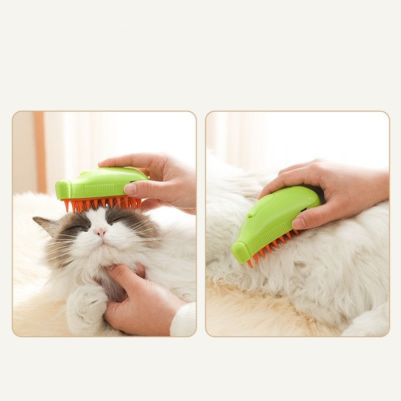 JMT-573194 Pet Steam Brush for Cats and Dogs - 3 in 1 Grooming, Steam Cleaning, and Massage Tool