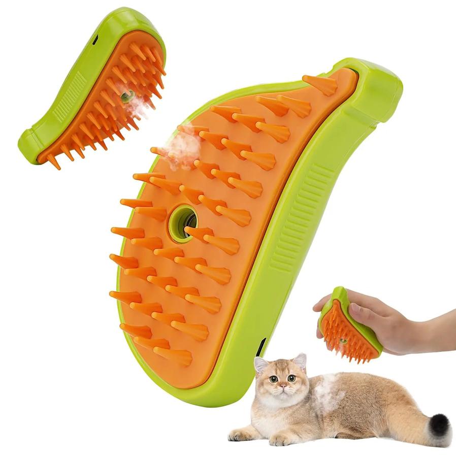 JMT-573194 Pet Steam Brush for Cats and Dogs - 3 in 1 Grooming, Steam Cleaning, and Massage Tool