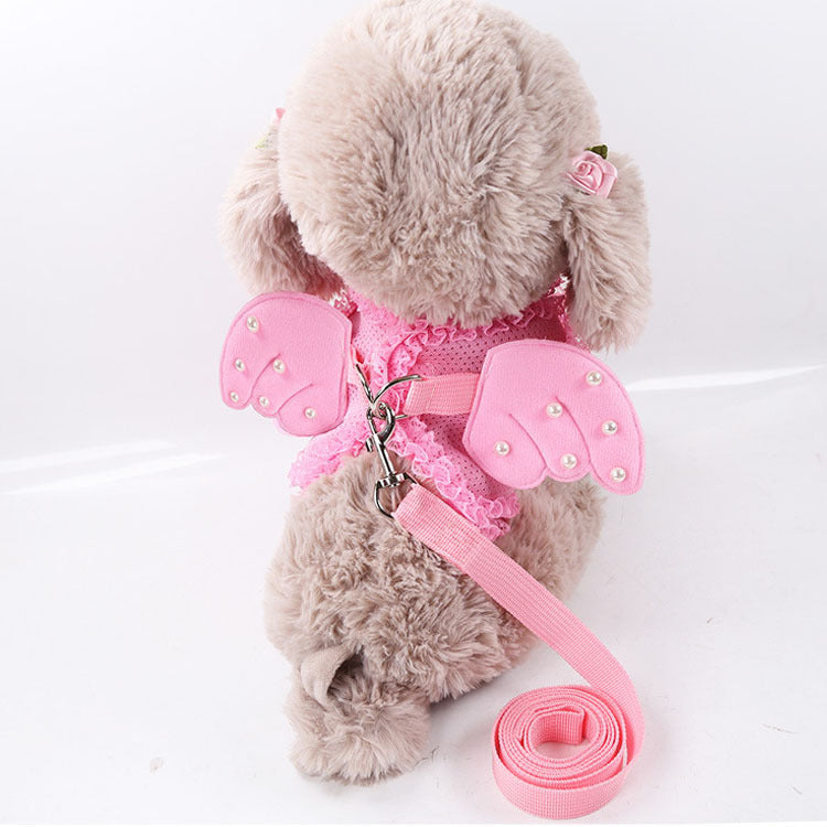 JMT-573450 Angel Wings Pink Traction Belt for Pets - Available in S, M, L Sizes
