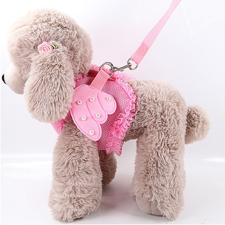 JMT-573450 Angel Wings Pink Traction Belt for Pets - Available in S, M, L Sizes