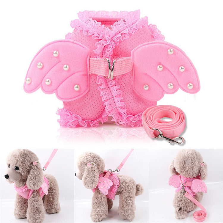 JMT-573450 Angel Wings Pink Traction Belt for Pets - Available in S, M, L Sizes