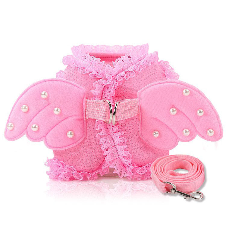 JMT-573450 Angel Wings Pink Traction Belt for Pets - Available in S, M, L Sizes