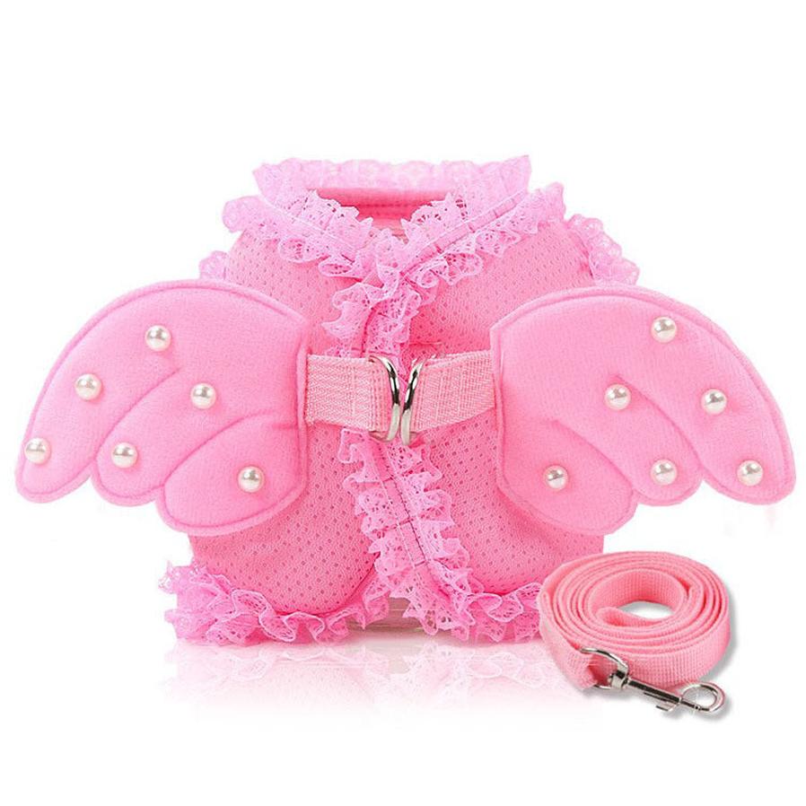 JMT-573450 Angel Wings Pink Traction Belt for Pets - Available in S, M, L Sizes