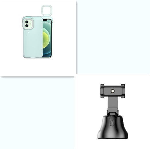 JMT-573962 Selfie Flashing Mobile Phone Case with Adjustable Fill Light Stand for iPhone 7 Plus, X, XR, 11, 12