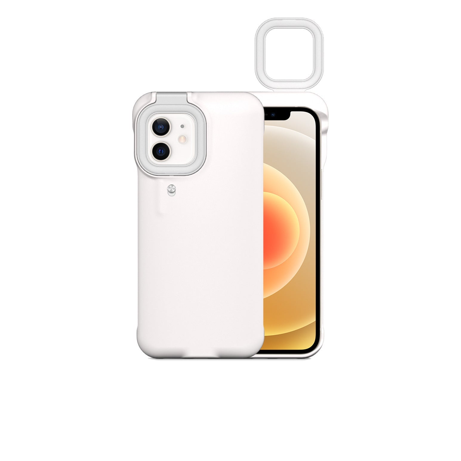 JMT-573962 Selfie Flashing Mobile Phone Case with Adjustable Fill Light Stand for iPhone 7 Plus, X, XR, 11, 12