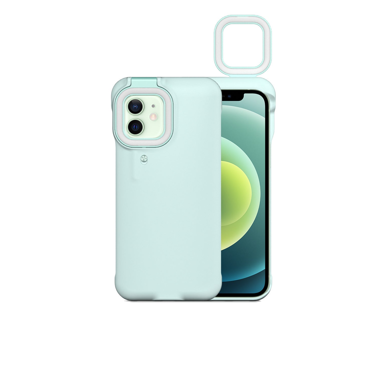 JMT-573962 Selfie Flashing Mobile Phone Case with Adjustable Fill Light Stand for iPhone 7 Plus, X, XR, 11, 12
