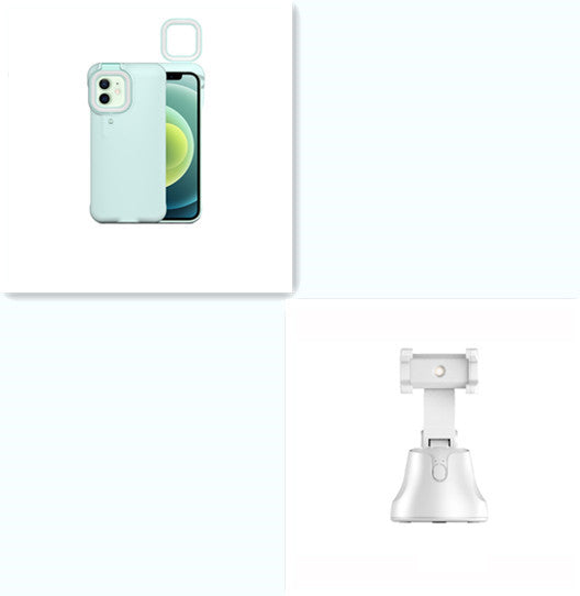 JMT-573962 Selfie Flashing Mobile Phone Case with Adjustable Fill Light Stand for iPhone 7 Plus, X, XR, 11, 12