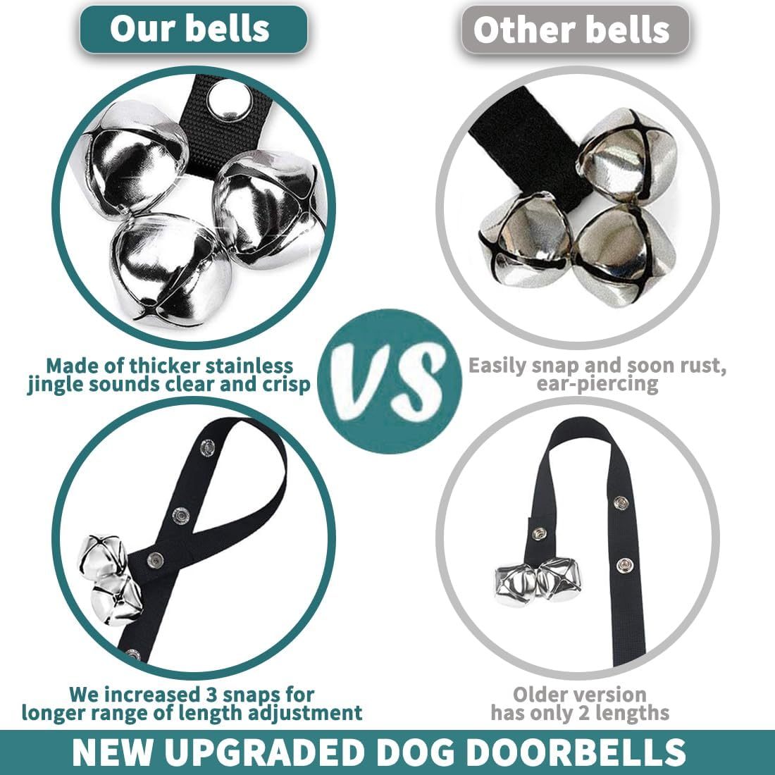 JMT-574090 Adjustable Premium Dog Doorbell for Easy Potty Training – Durable Metal Design with Loud Sound for Clear Communication