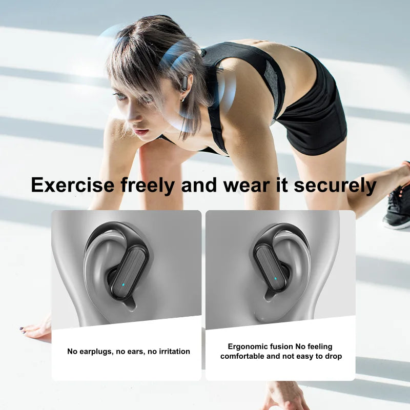 JMT-574282 Wireless Earbuds with LED Display and Ear Hook Design