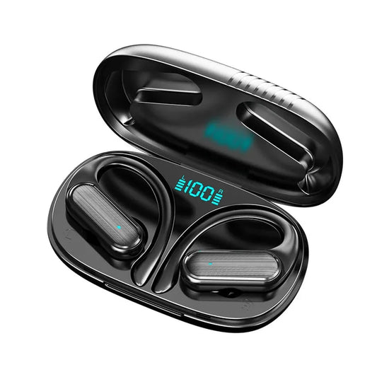 JMT-574282 Wireless Earbuds with LED Display and Ear Hook Design