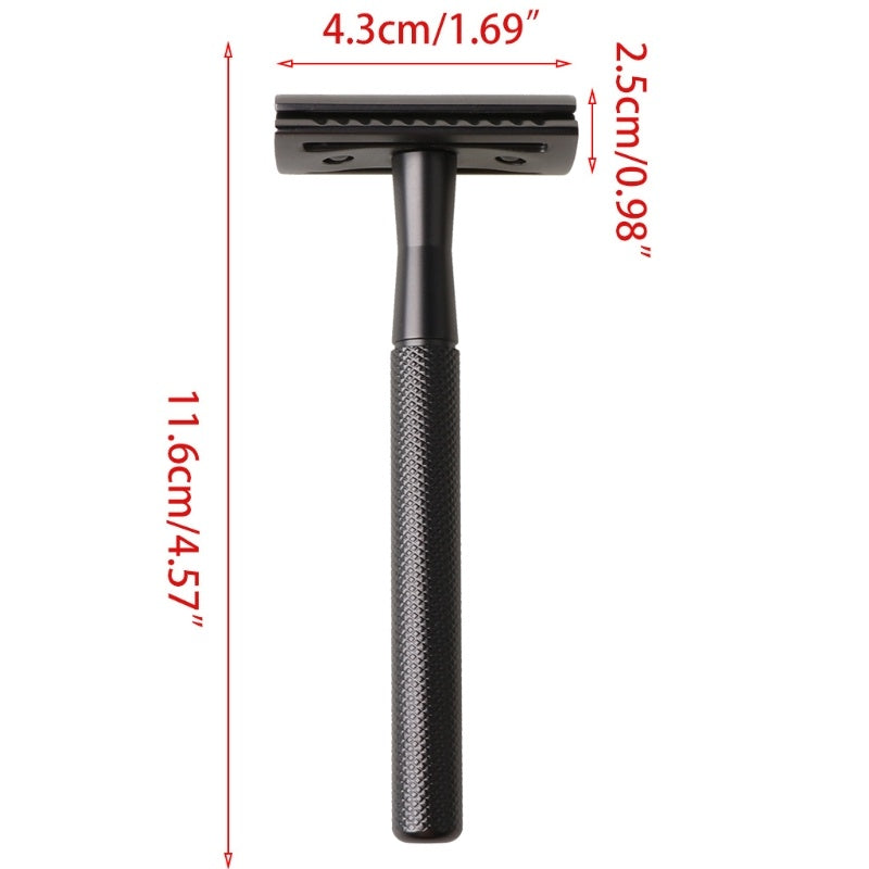 JMT-574346 Stainless Steel Double-Sided Razor with Diamond Pattern Design