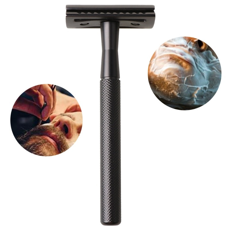 JMT-574346 Stainless Steel Double-Sided Razor with Diamond Pattern Design