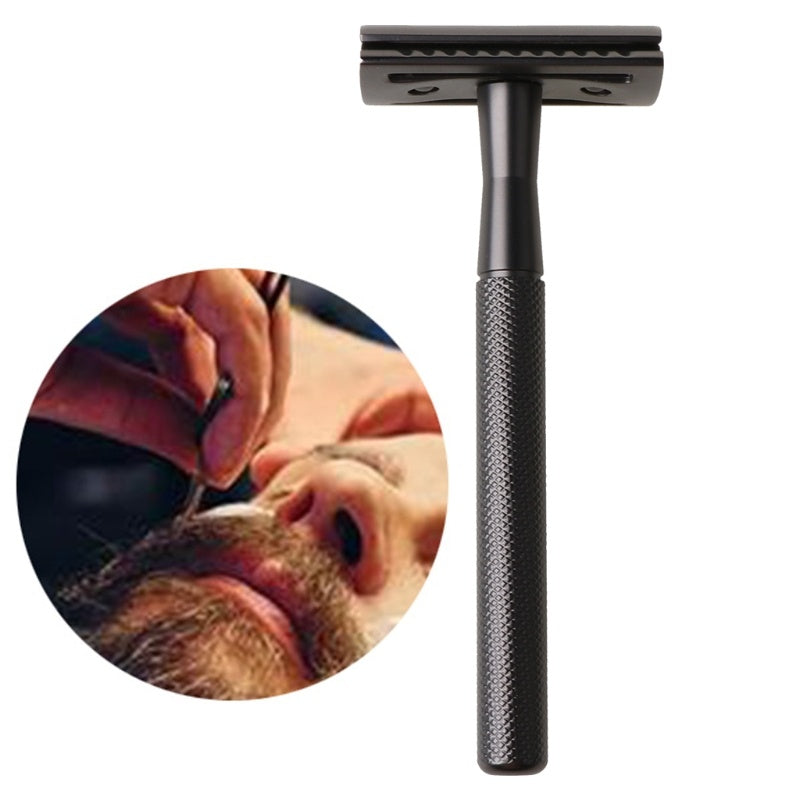 JMT-574346 Stainless Steel Double-Sided Razor with Diamond Pattern Design