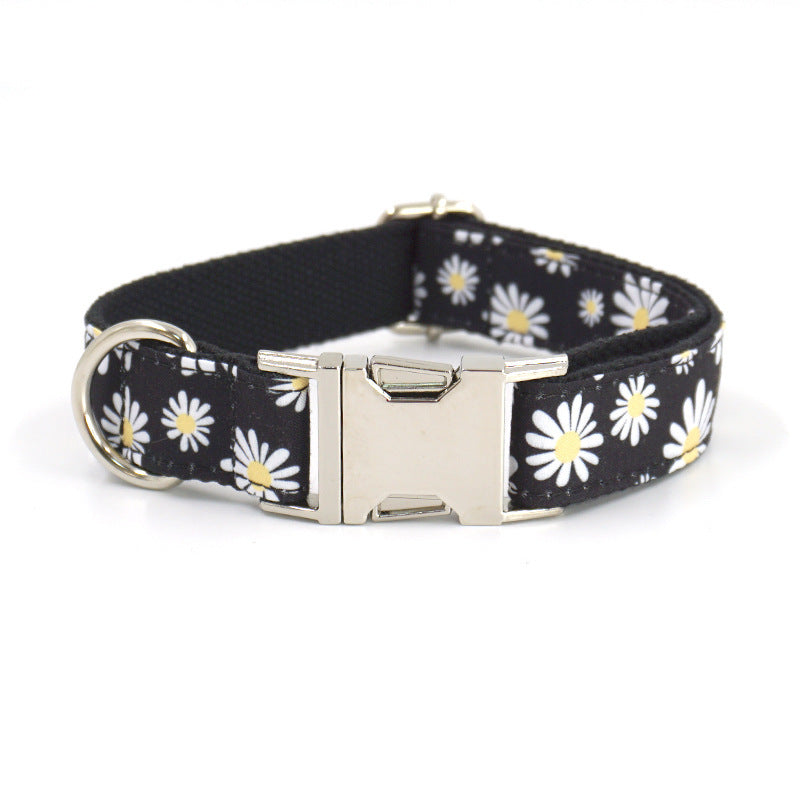 JMT-574602 Trendy Black Polyester Pet Towing Rope with Daisy Print