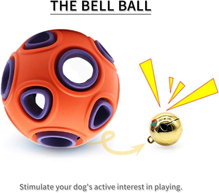 JMT-575242 Interactive Dog Ball Toy with Ring Bell for Pet Exercise and IQ Puzzle Play