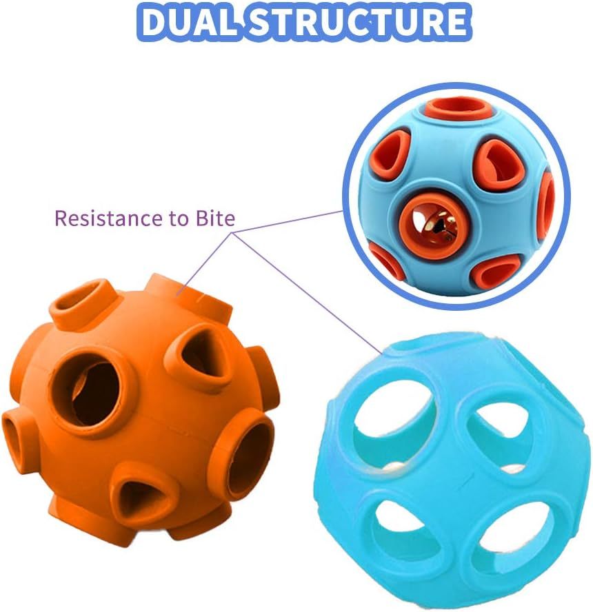 JMT-575242 Interactive Dog Ball Toy with Ring Bell for Pet Exercise and IQ Puzzle Play