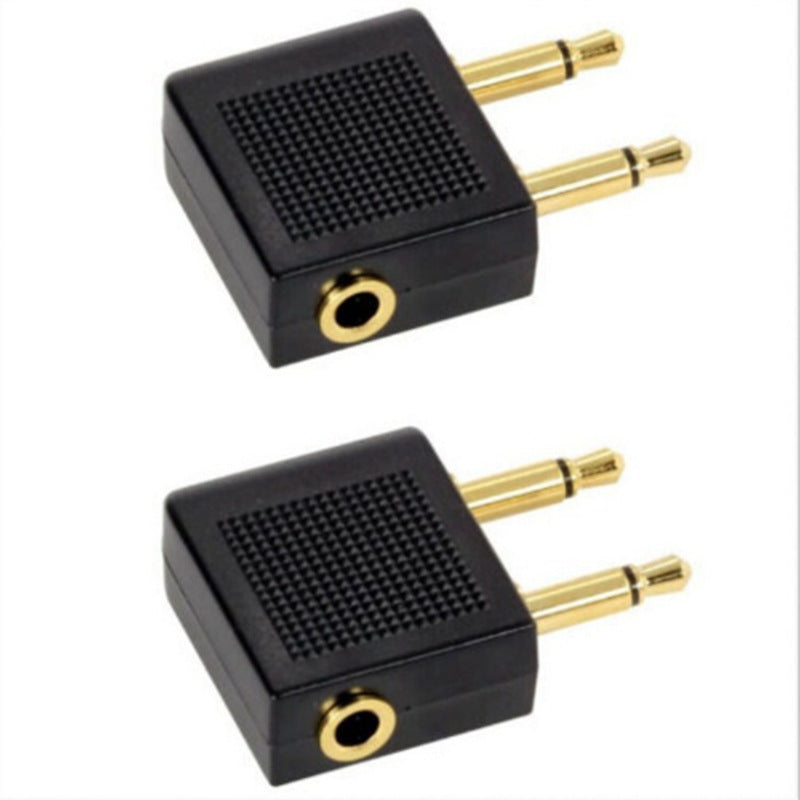 JMT-575434 Dual 3.5mm Mono to Stereo Jack Conversion Adapter for Airline Headphones