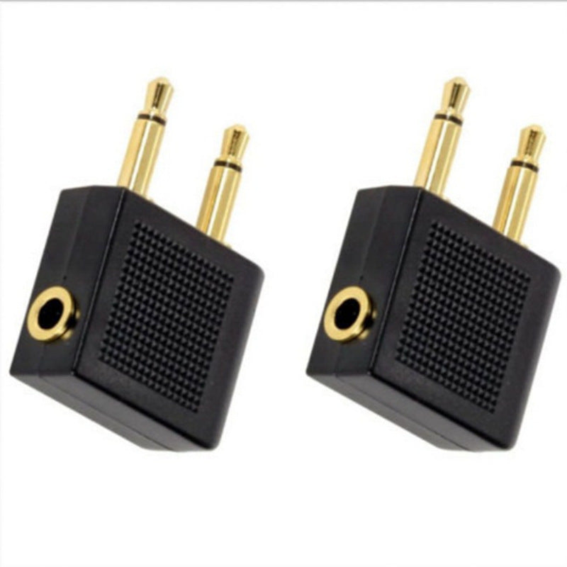 JMT-575434 Dual 3.5mm Mono to Stereo Jack Conversion Adapter for Airline Headphones