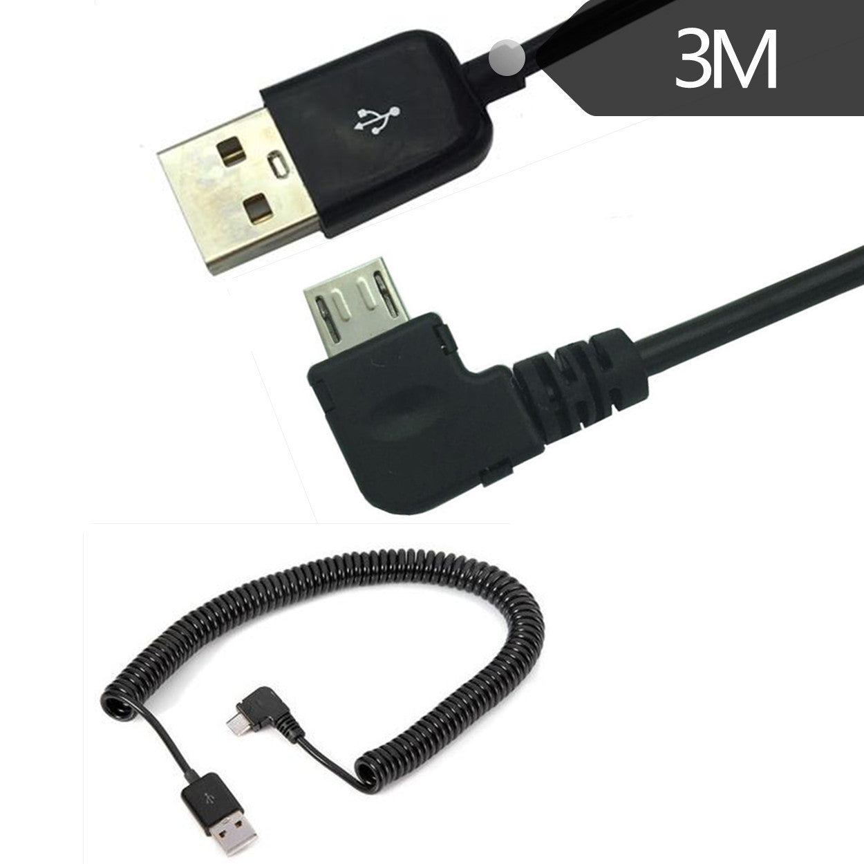 JMT-575434 Telescopic USB 2.0 Data Cable – 3m Length with High-Speed Transmission and Durable Design