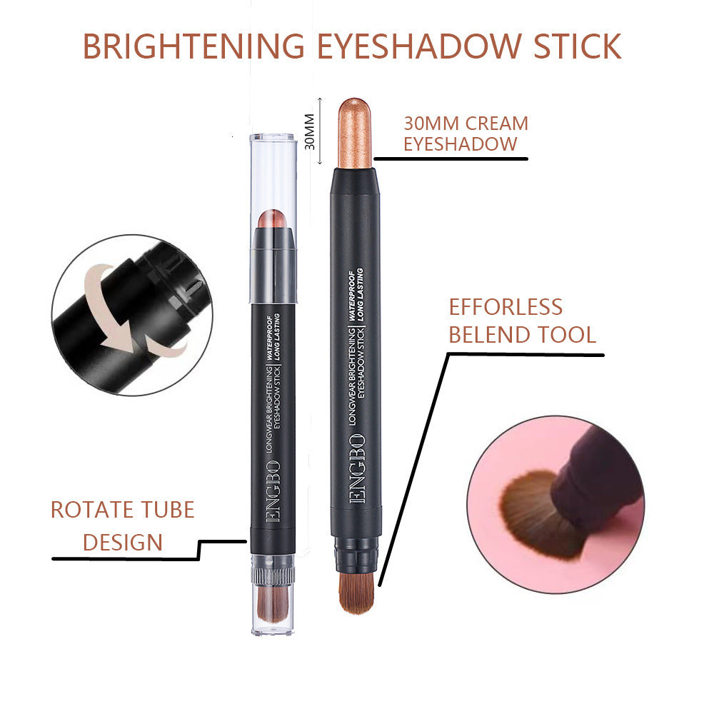 JMT-575690 Double-Ended Long-Lasting Pearlescent Eyeliner Pen Set - Universal Black Color, 6 Pieces