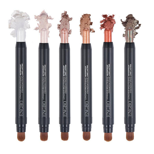 JMT-575690 Double-Ended Long-Lasting Pearlescent Eyeliner Pen Set - Universal Black Color, 6 Pieces