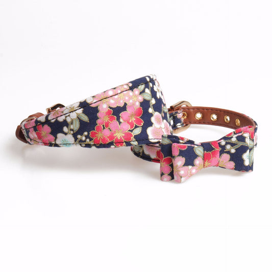 JMT-575754 Japanese Style Princess Dog Collar and Leash Set in PU Material