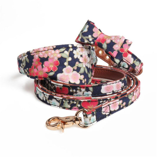 JMT-575754 Japanese Style Princess Dog Collar and Leash Set in PU Material