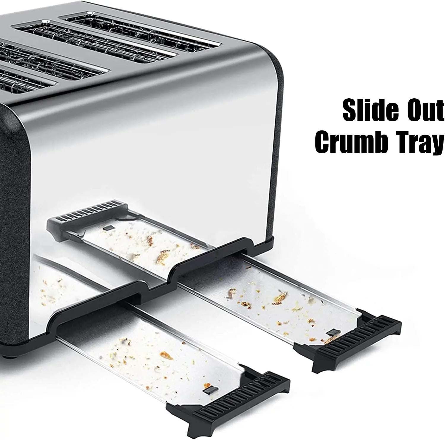 JMT-576074 Stainless Steel 4 Slice Electric Toaster with Automatic Pop-Up Function